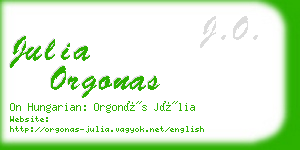 julia orgonas business card